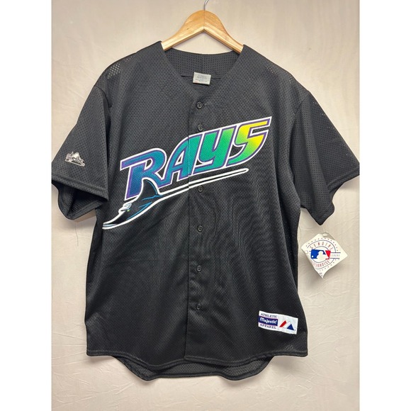 Majestic Other - Tampa Bay Devil Rays Majestic MLB Jersey Mens Black Short Sleeve NWT Vintage New